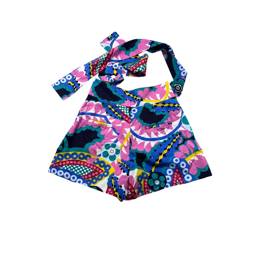 J.Crew Colorful Abstract Floral Wrap Shorts Womens Size 00 - Picture 2 of 3